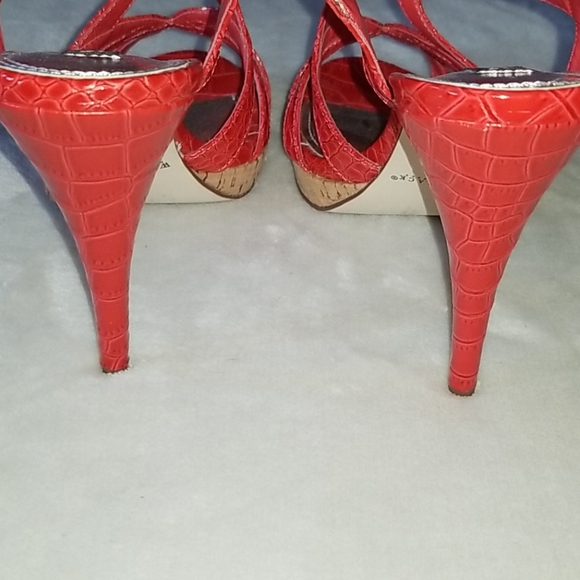 WHBM Red open toe heel shoes - Picture 6 of 10